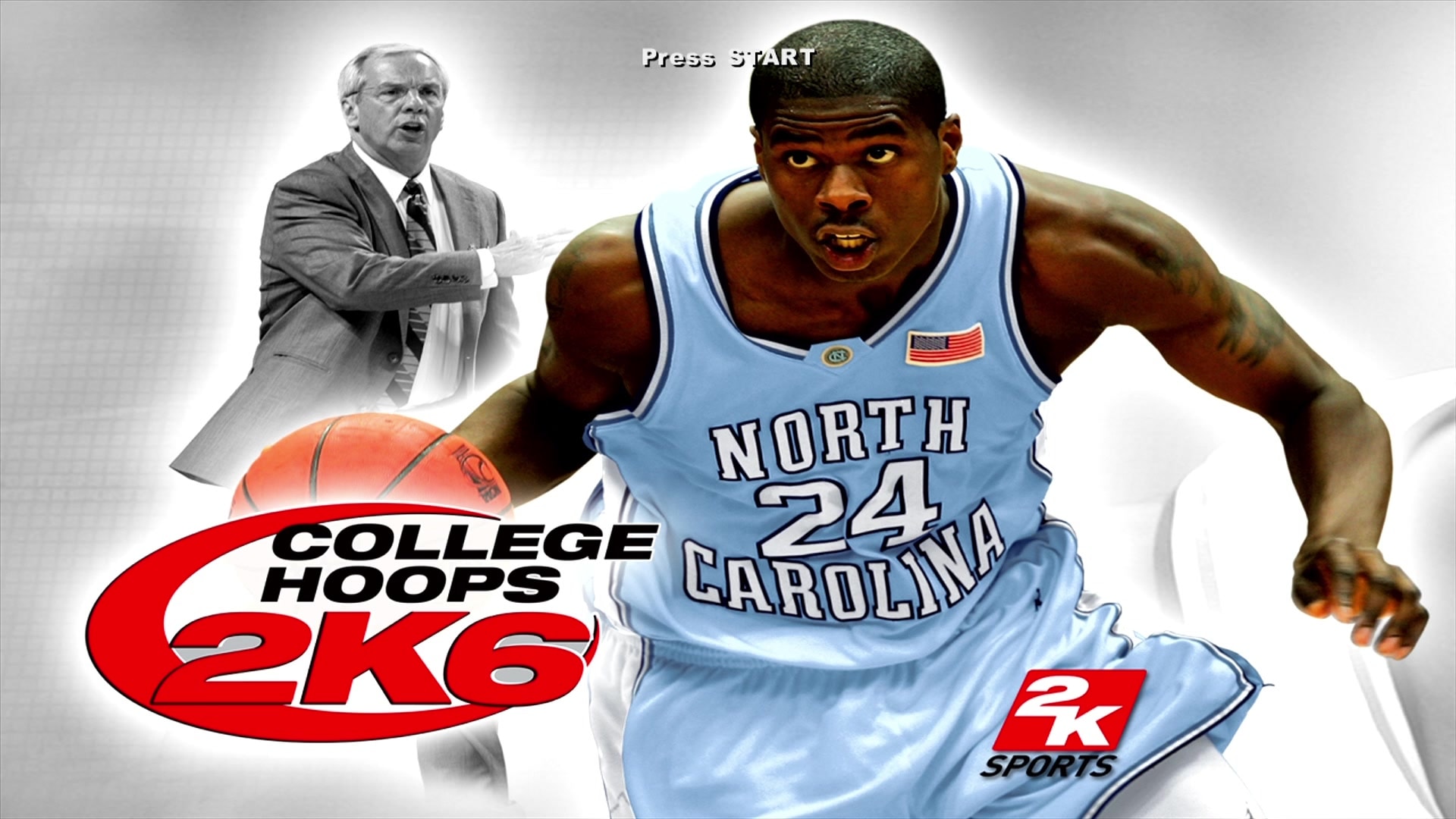 College Hoops 2K6 title screen for Xbox 360